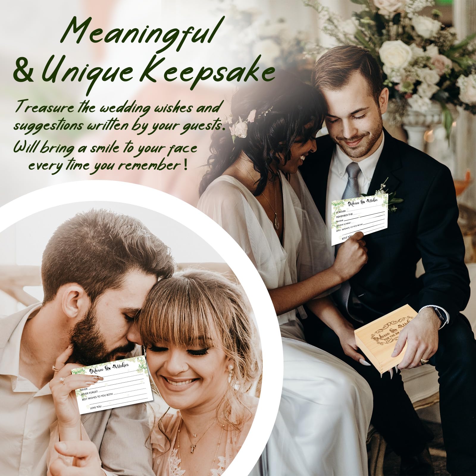 1Dfaul 60Pcs Advice And Wishes For The Mr And Mrs, Wedding Advice Cards For Wedding Games, Bridal Shower Guest Book Advice Cards
